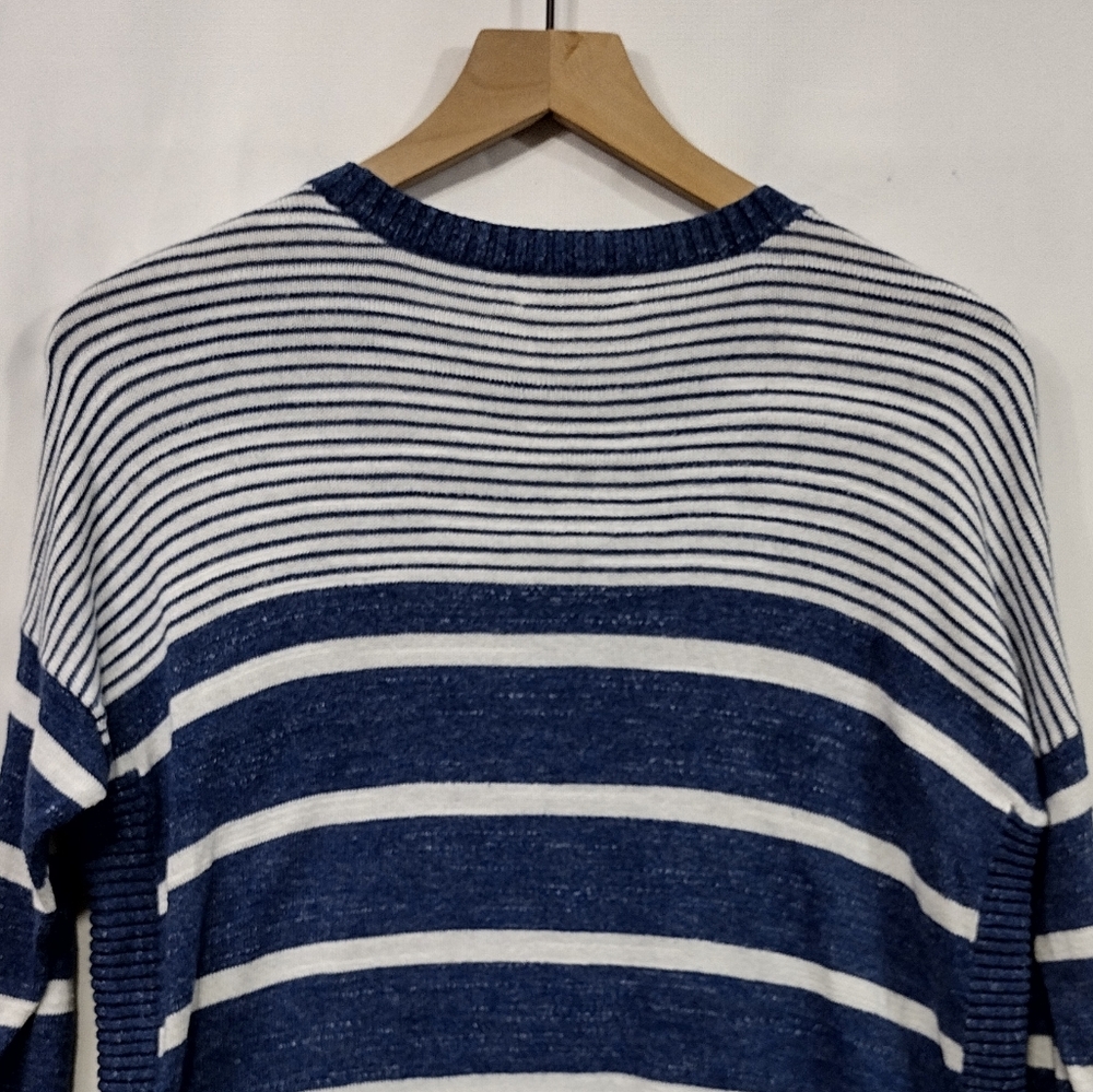 Vineyard Vines Stripped Sweater Women's XS Blue White Retro 90s Y2K Oversized - Picture 6 of 8